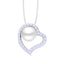 Clara 92.5 Sterling Silver Heart Shape Real Pearl Pendant with Chain Gift for Women and Girls