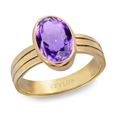 Ceylon Gems Amethyst Katela 3.9cts or 4.25ratti stone Stunning Panchdhatu Ring