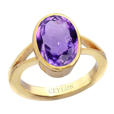 Ceylon Gems Amethyst Katela 6.5cts or 7.25ratti stone Zoya Panchdhatu Ring