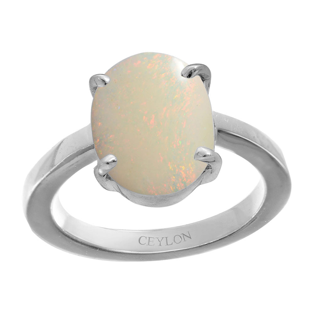 Natural Ethiopian Fire White Opal Stone Ring Original White Fire Opal Stone  Ring | eBay