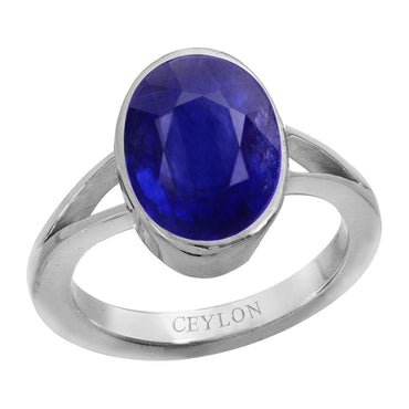 Ceylon Gems Blue Sapphire Neelam 3cts or 3.25ratti stone Zoya Silver Ring