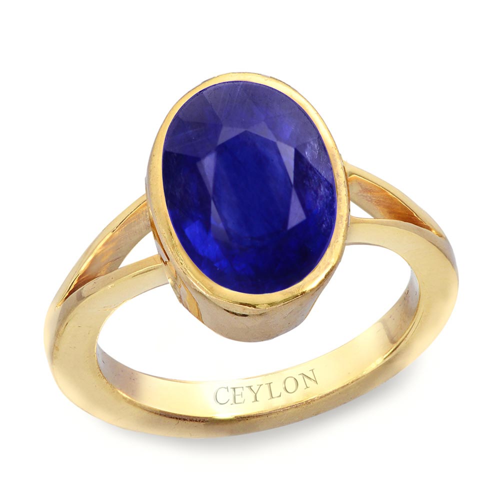 Blue Sapphire/Neelam Ring 9.60 ct 10.25 ratti Neelam Stone for Men (Blue)