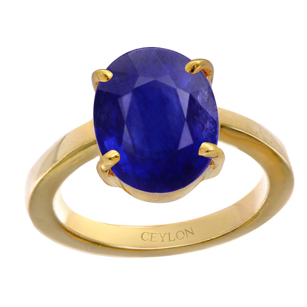 Imitation 10 Gram 15.25 Ratti 14.65 Carat A+ Quality Natural Blue Sapphire  Neelam Gemstone Gold Plated Adjustable Ring for Women's and Men' in Hooghly  at best price by Pratima Imitation Jewellery - Justdial