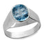 Ceylon Gems Blue Topaz Neela Pukhraj 3.9cts or 4.25ratti stone Bold Silver Ring
