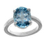Ceylon Gems Blue Topaz Neela Pukhraj 3cts or 3.25ratti stone Prongs Silver Ring