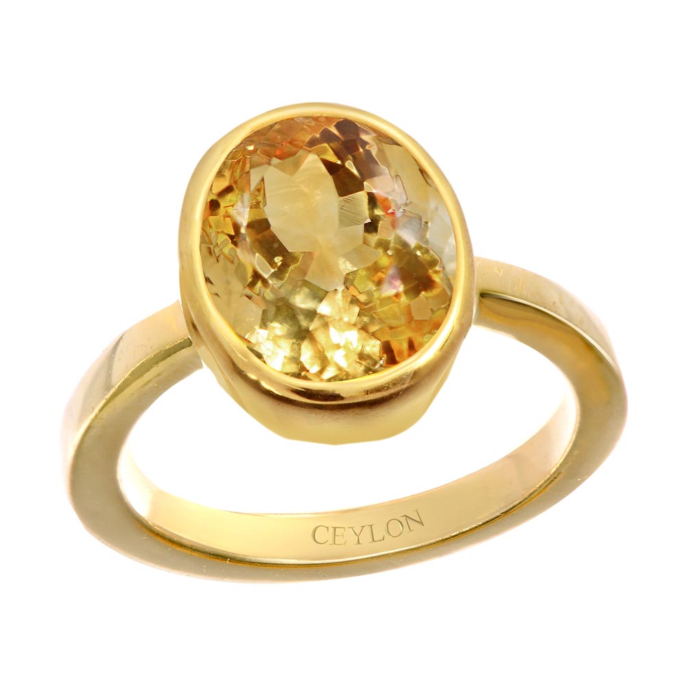 22kt Gold Yellow Topaz Ring - AsRi19791 - 22K Gold Yellow Topaz Ring  (exclusively designed for astrological / birthstone purpose) Stone Car