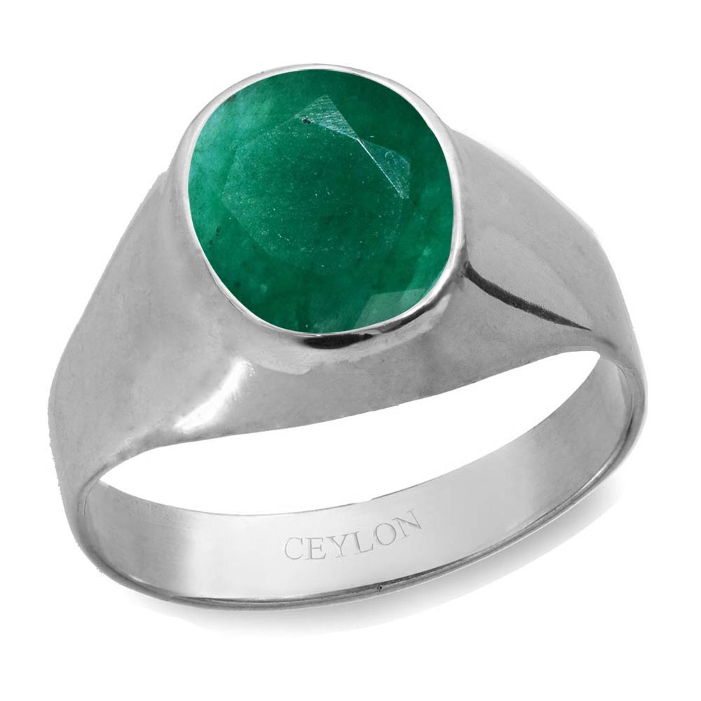 Buy-Ceylon-Gems-Emerald-Panna-3.9cts-Bold-Silver-Ring