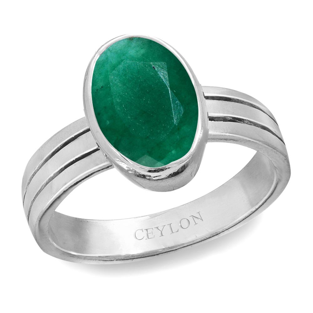 Buy-Ceylon-Gems-Emerald-Panna-3.9cts-Stunning-Silver-Ring