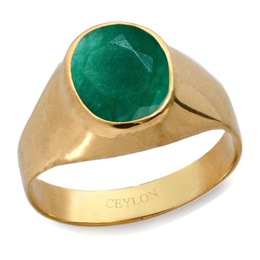 Buy Akshita gems 16.00 Ratti Natural Emerald Ring (Natural Panna/Panna Stone  Gold Ring) Original AAA Quality Gemstone Adjustable Ring Astrological  Purpose for Men Women by Lab Certified Online at Lowest Price Ever