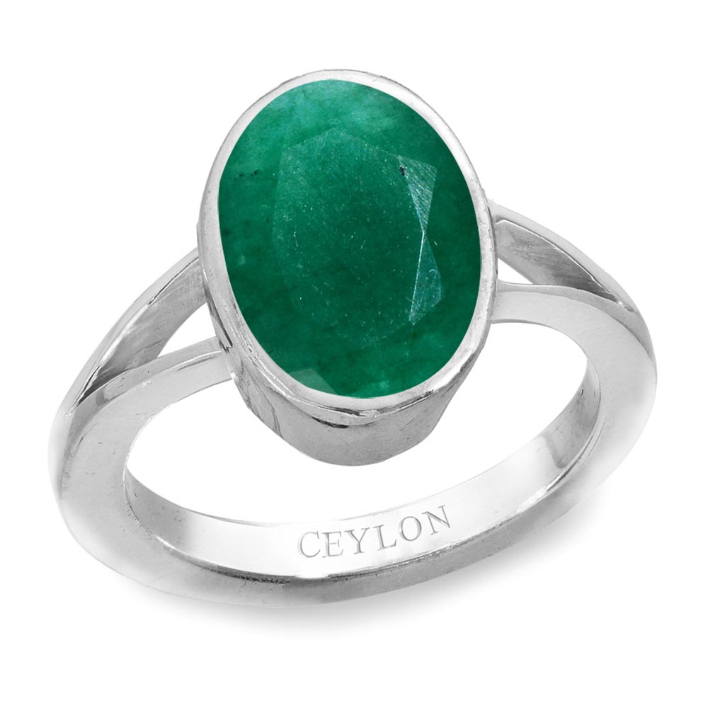 Unity 1.25ct Oval Emerald Solitaire 18K White Gold Proposal Ring:Jian  London:18K Gold Rings