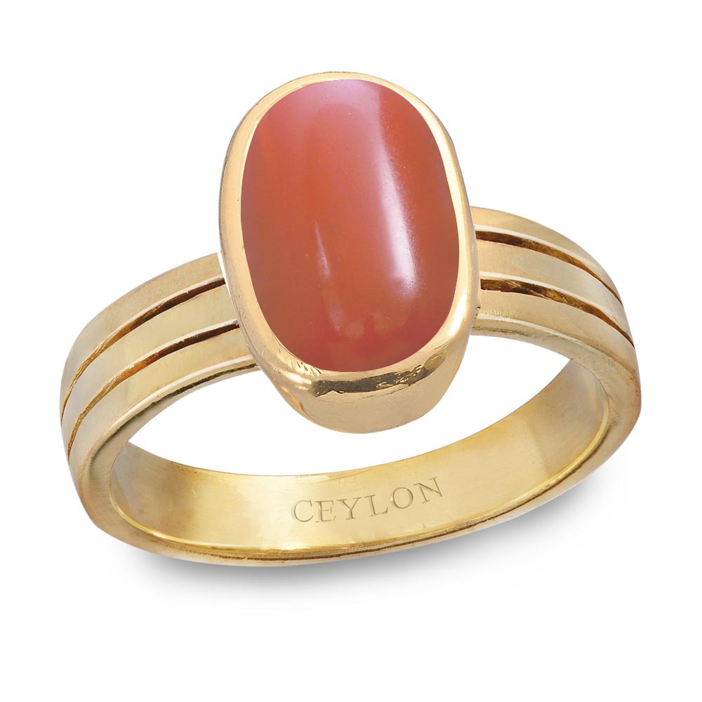 Buy-Ceylon-Gems-Italian-Coral-Moonga-3.9cts-Stunning-Panchdhatu-Ring