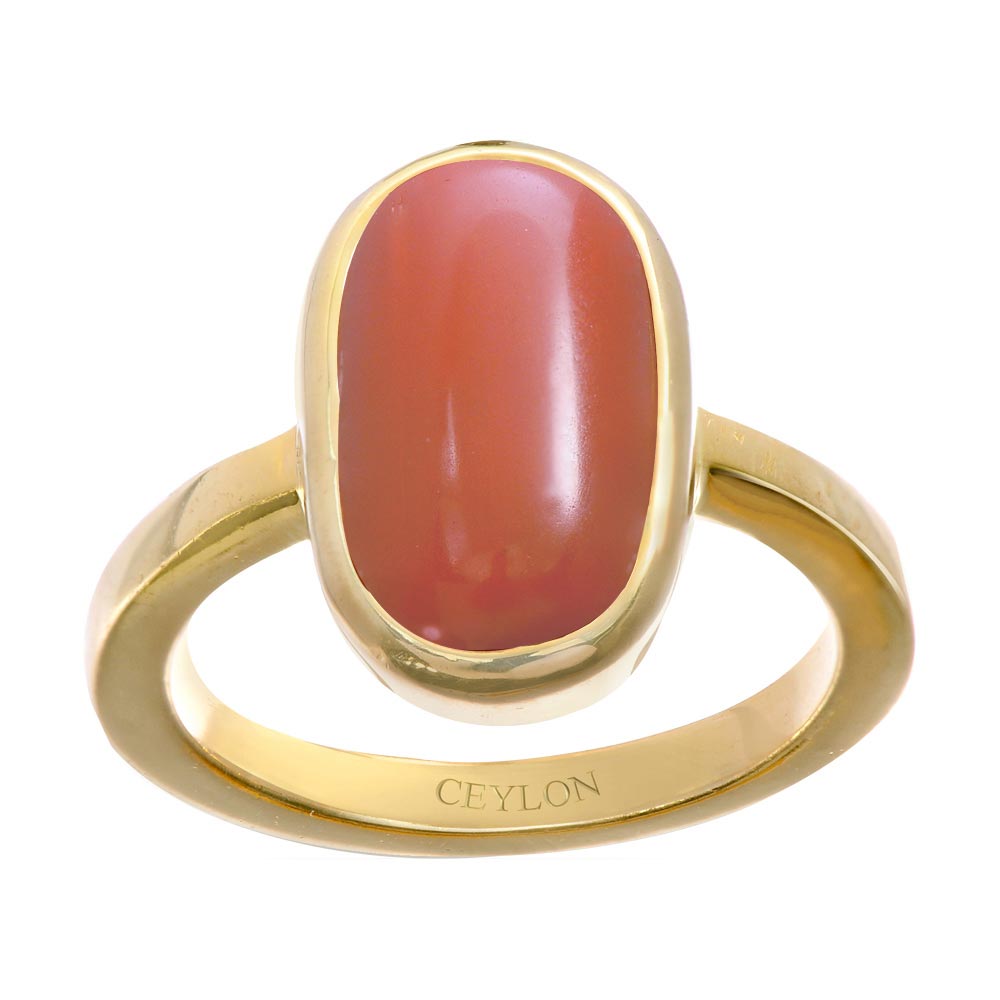 Buy-Ceylon-Gems-Italian-Coral-Moonga-5.5cts-Elegant-Panchdhatu-Ring