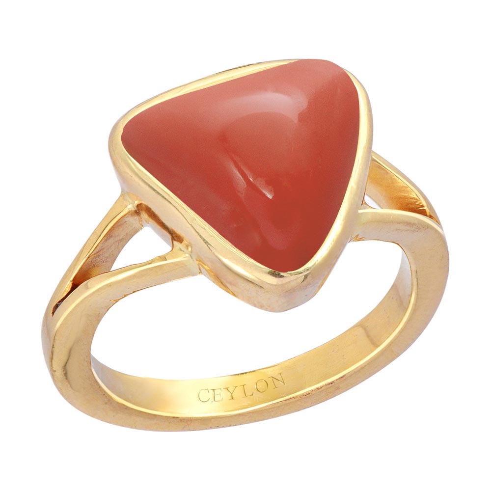7.25 Ratti Red Coral Moonga Gemstone Ring A+ Quality for Women and Men