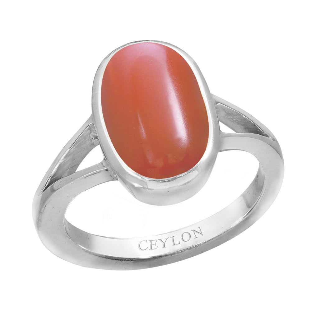 Buy-Ceylon-Gems-Italian-Coral-Moonga-8.3cts-Zoya-Silver-Ring