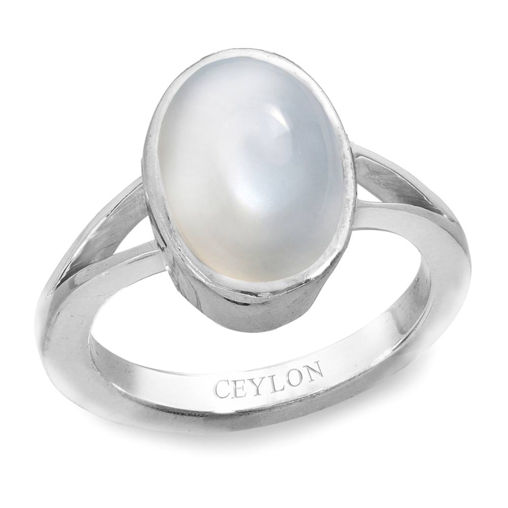 Ceylon Gems Moonstone 3.9cts or 4.25ratti stone Zoya Silver Ring