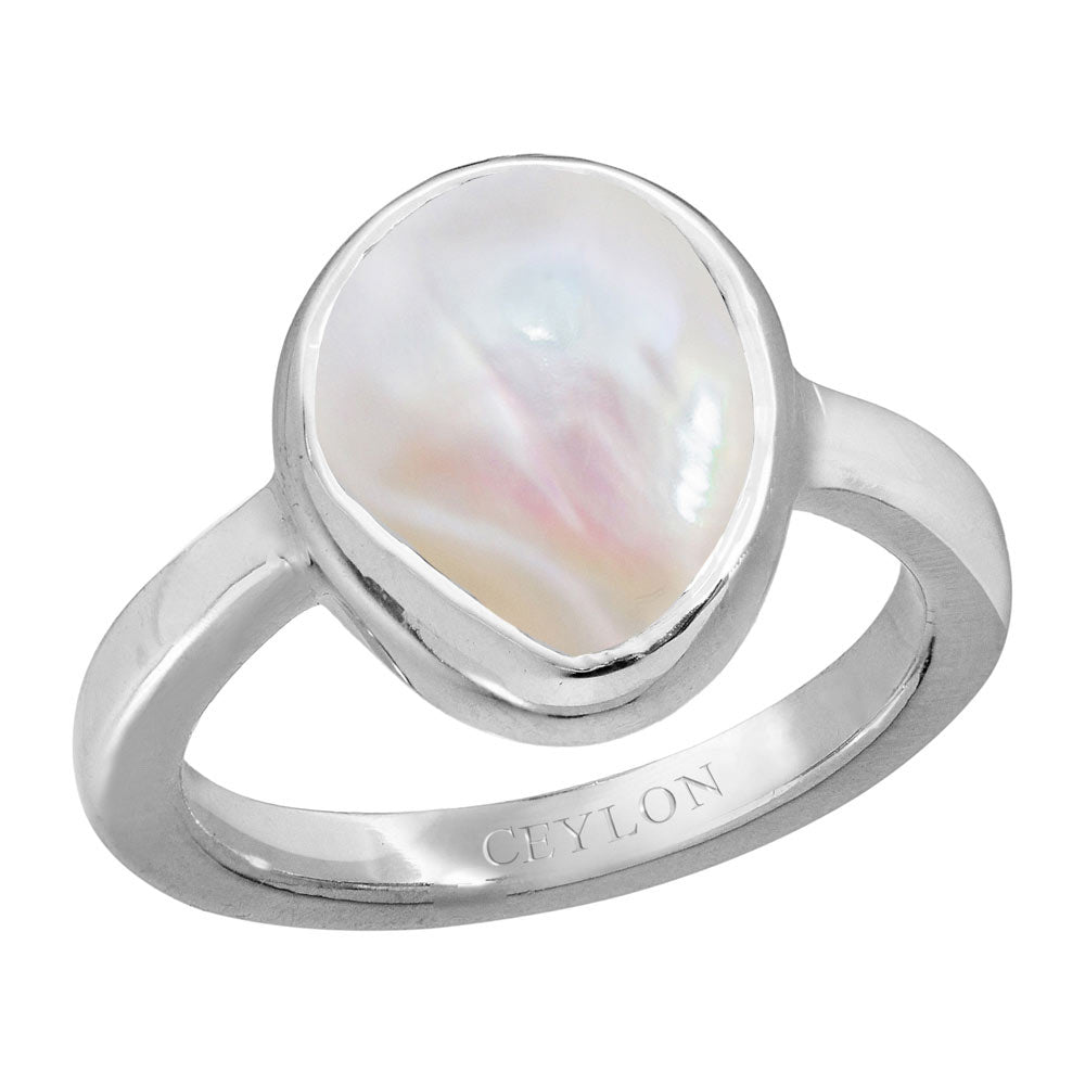 Buy BEST QUALITY 11.50 Ratti Original Pearl Ring White Metal Adjustable Moti  Ring Certified for Men and Women at Amazon.in