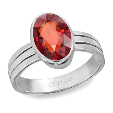 Ceylon Gems Premium Gomed Hessonite 5.5cts or 6.25ratti stone Stunning Silver Ring