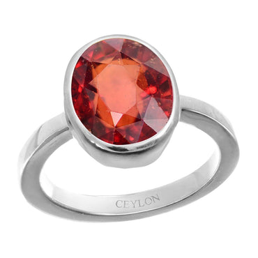 Ceylon Gems Premium Gomed Hessonite 9.3cts or 10.25ratti stone Elegant Silver Ring