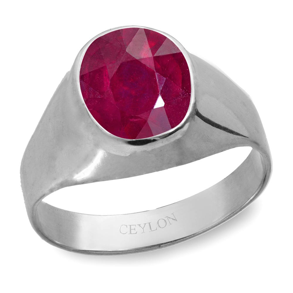 Ceylon Gems Ruby Premium Manik 3.9cts or 4.25ratti stone Bold Silver Ring
