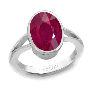 Ceylon Gems Ruby Premium Manik 4.8cts or 5.25ratti stone Zoya Silver Ring