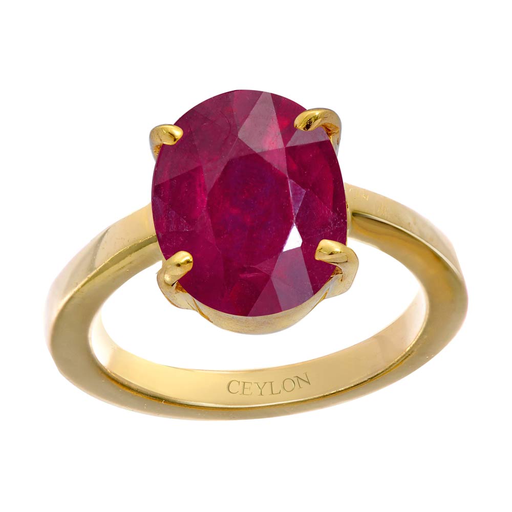 14K Yellow Gold Emerald-cut Created Ruby and Real Diamond Polished Men –  Goldia.com