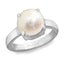 Ceylon Gems South Sea Pearl Moti 3.9cts or 4.25ratti stone Prongs Silver Ring