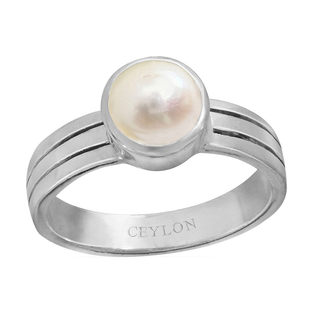 Jewelryonclick 5 Carat Natural Pearl 925 Sterling Silver Men Women Ring  Size In US 5,6,7,8,9,10,11,12,13|Amazon.com
