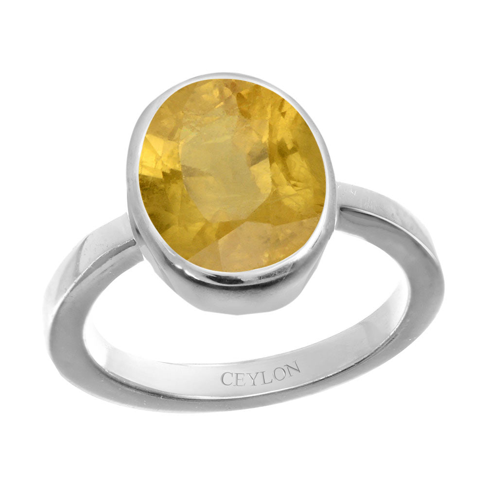 buy ceylon gems yellow sapphire pukhraj 3cts elegant silver