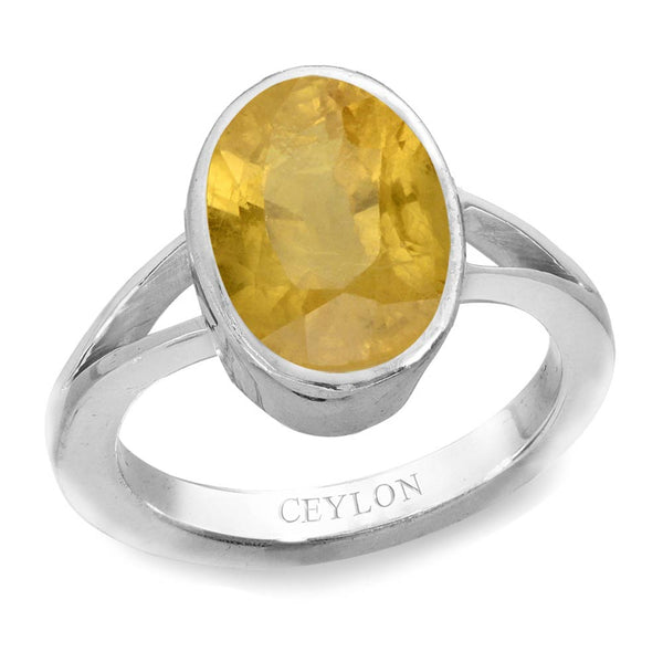 Vivid Yellow sapphire (Pukhraj) gold ring – Kundaligems.com