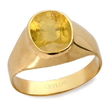 Buy Natural Certified Yellow Sapphire Pukhraj Gemstone Ring Gold Plated Ring  Handmade Ring for Men & Women Online in India - Etsy