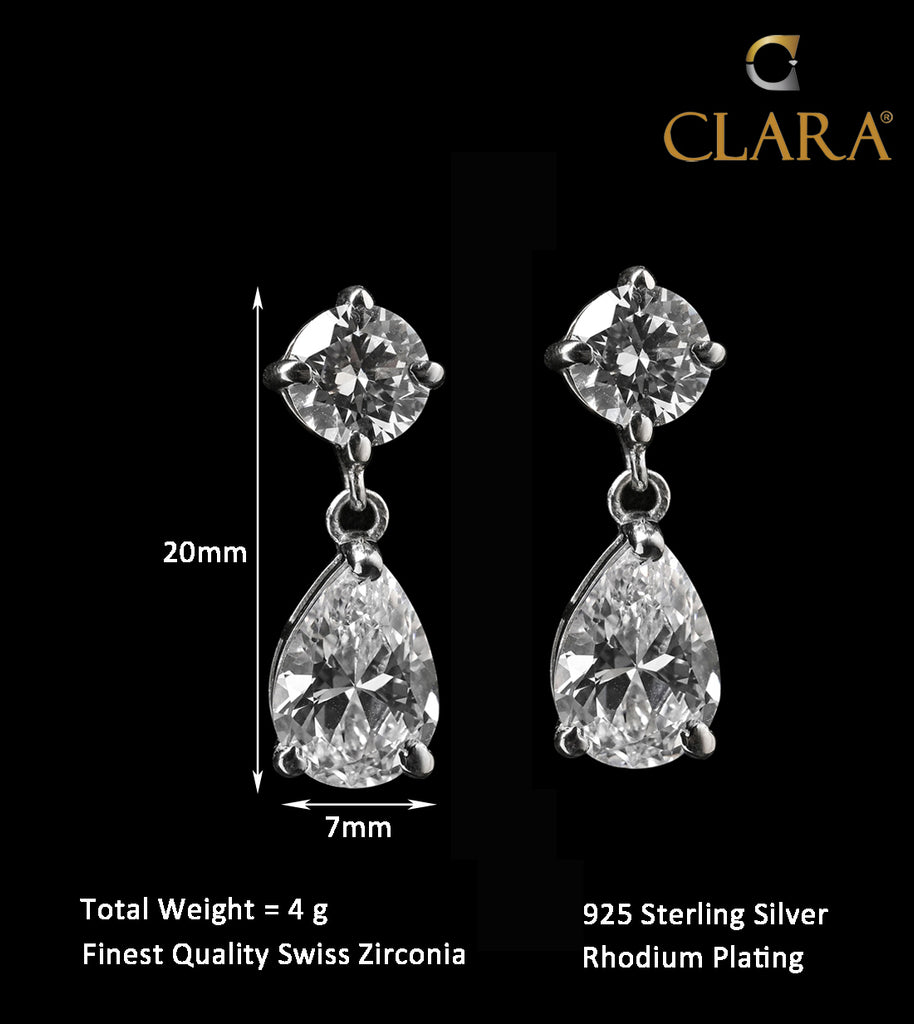 Sterling Silver Cubic Zirconia Long Drop Earrings – Bijou Jewellery