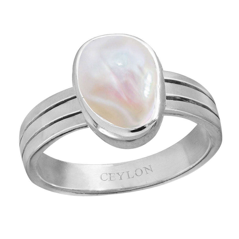 Pearl Sterling Silver Ring (Design AP15) | GemPundit