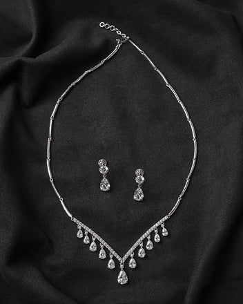 Silver Liba Necklace Jewellery Set