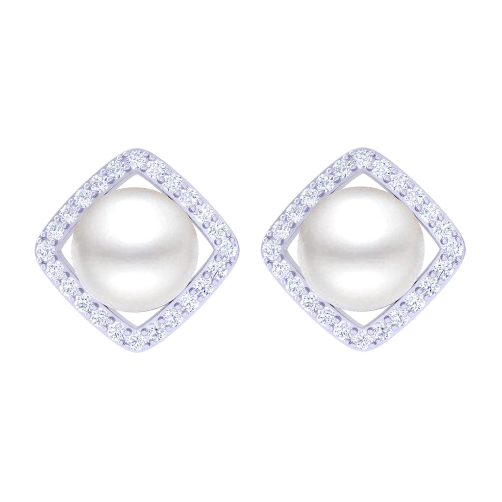 Clara 92.5 Sterling Silver Real Pearl Earrings Gift for Women and Girls