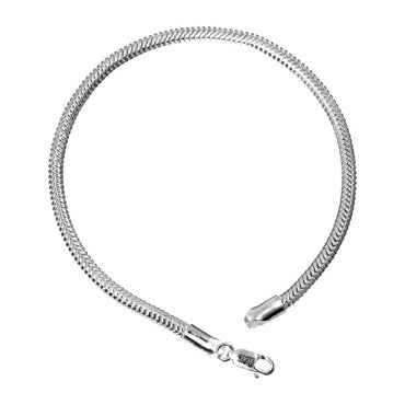 CLARA Anti-Tarnish 92.5 Sterling Silver Snake Bracelet 8 inches Gift for Men & Boys