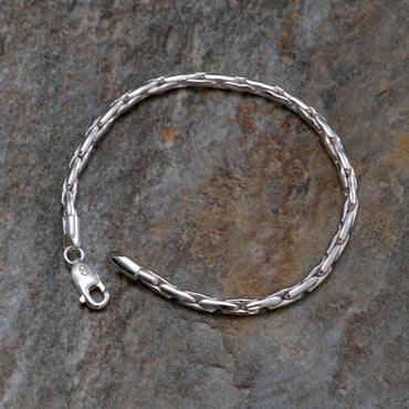 CLARA Anti-Tarnish 92.5 Sterling Silver Snake Bracelet 8 inch Gift for Men & Boys