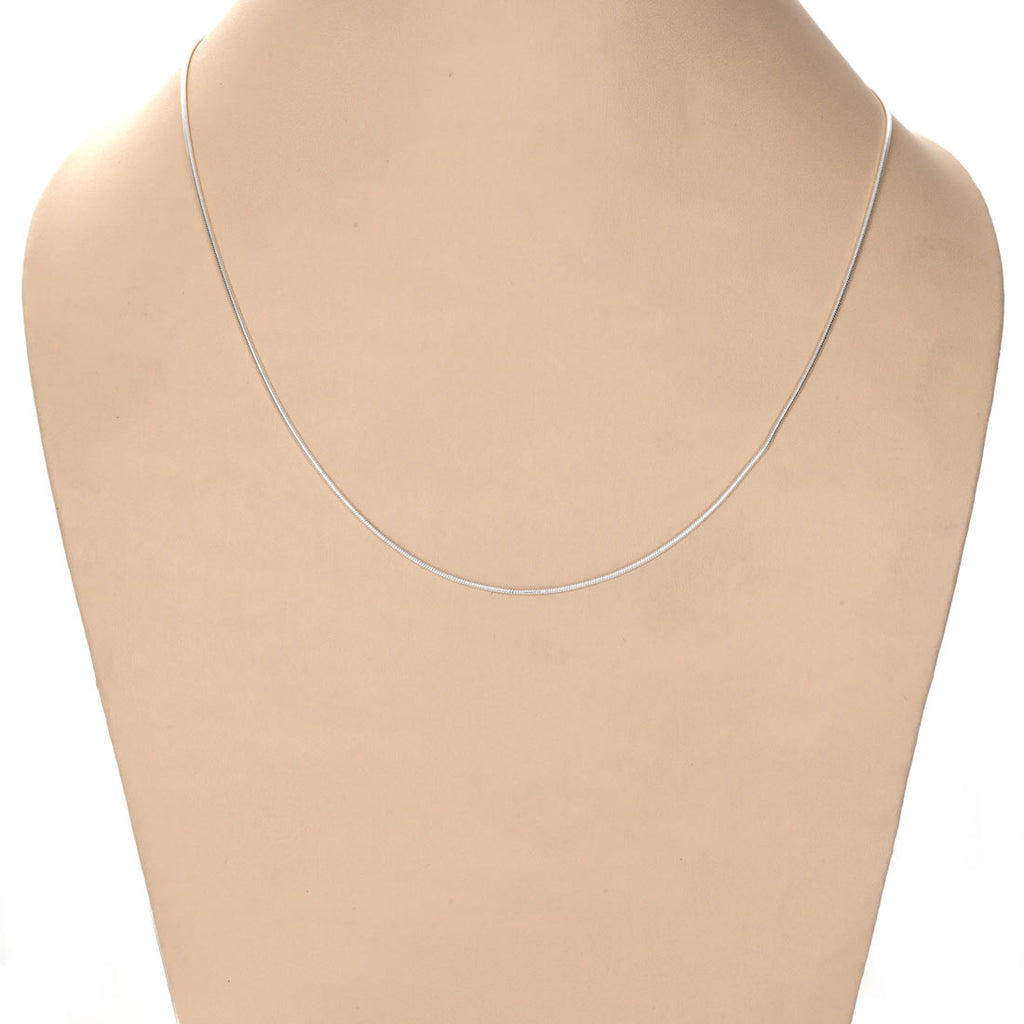 Clara Anti-Tarnish 92.5 Sterling Silver Silk Chain Necklace in 16 18 24 inches for Women & Girls