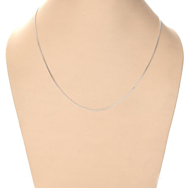 Clara Anti-Tarnish 92.5 Sterling Silver Box Chain Necklace in 16 18 24 inches for Women & Girls