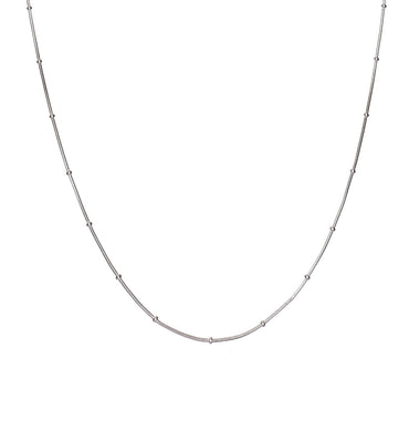 Clara Anti-Tarnish 92.5 Sterling Silver Designer Chain Necklace in 16 18 24 inches for Women & Girls