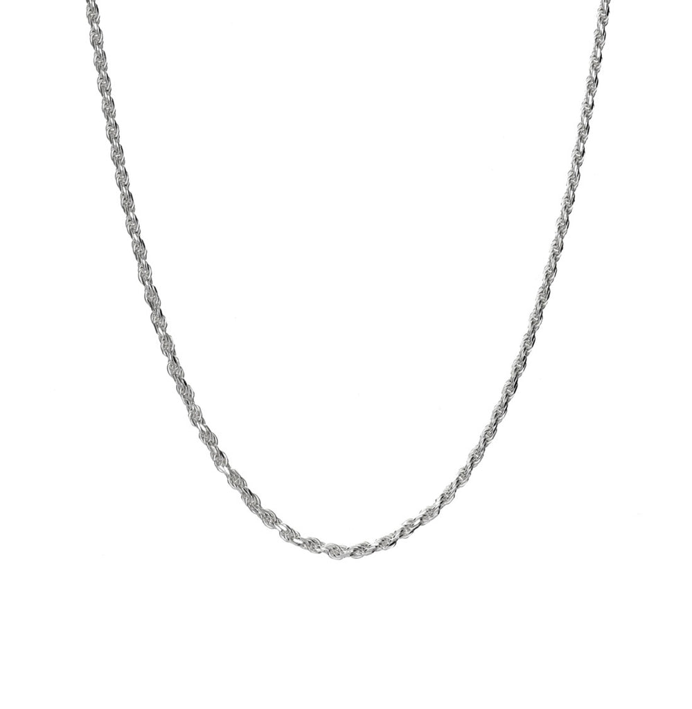 Clara Anti-Tarnish 92.5 Sterling Silver Rope Chain Necklace in 20 24 28 inches for Men & Boys