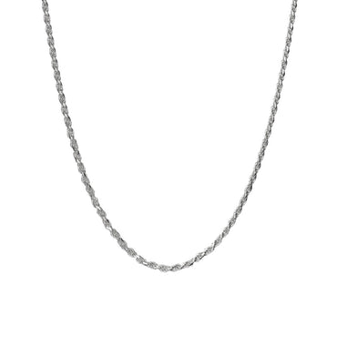 Clara Anti-Tarnish 92.5 Sterling Silver Rope Chain Necklace in 20 24 28 inches for Men & Boys
