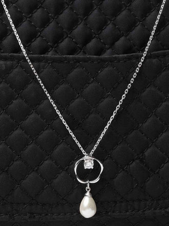 Silver Pearl Sara Pendant Chain Necklace