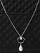 CLARA 925 Sterling Silver Pearl Sara Pendant With Chain Necklace | Rhodium Plated, Swiss Zirconia | Gift for Women & Girls