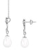 CLARA 925 Sterling Silver Pearl Sara Pendant Earring Chain Jewellery Set | Rhodium Plated, Swiss Zirconia | Gift for Women & Girls