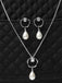 CLARA 925 Sterling Silver Pearl Sara Pendant Earring Chain Jewellery Set | Rhodium Plated, Swiss Zirconia | Gift for Women & Girls