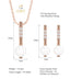 CLARA 925 Sterling Silver Pearl Rose Pendant Earring Chain Jewellery Set