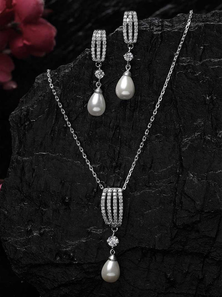 Chain Necklace Pascoes Pearl Necklace Silver Necklace And Earring