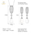 CLARA 925 Sterling Silver Pearl Queen Pendant Earring Chain Jewellery Set