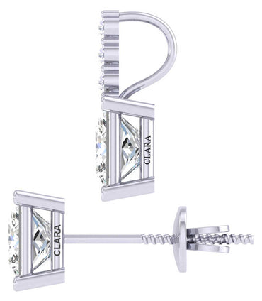 Silver Square Princess Solitaire Jewellery Set