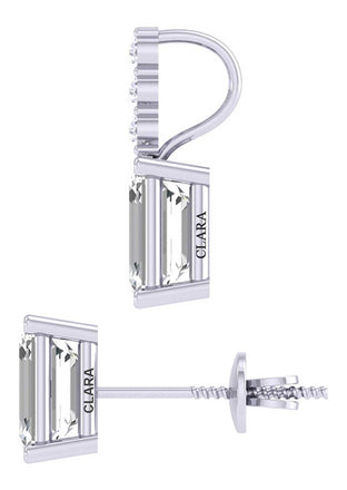 Silver Emerald Cut Solitaire Jewellery Set